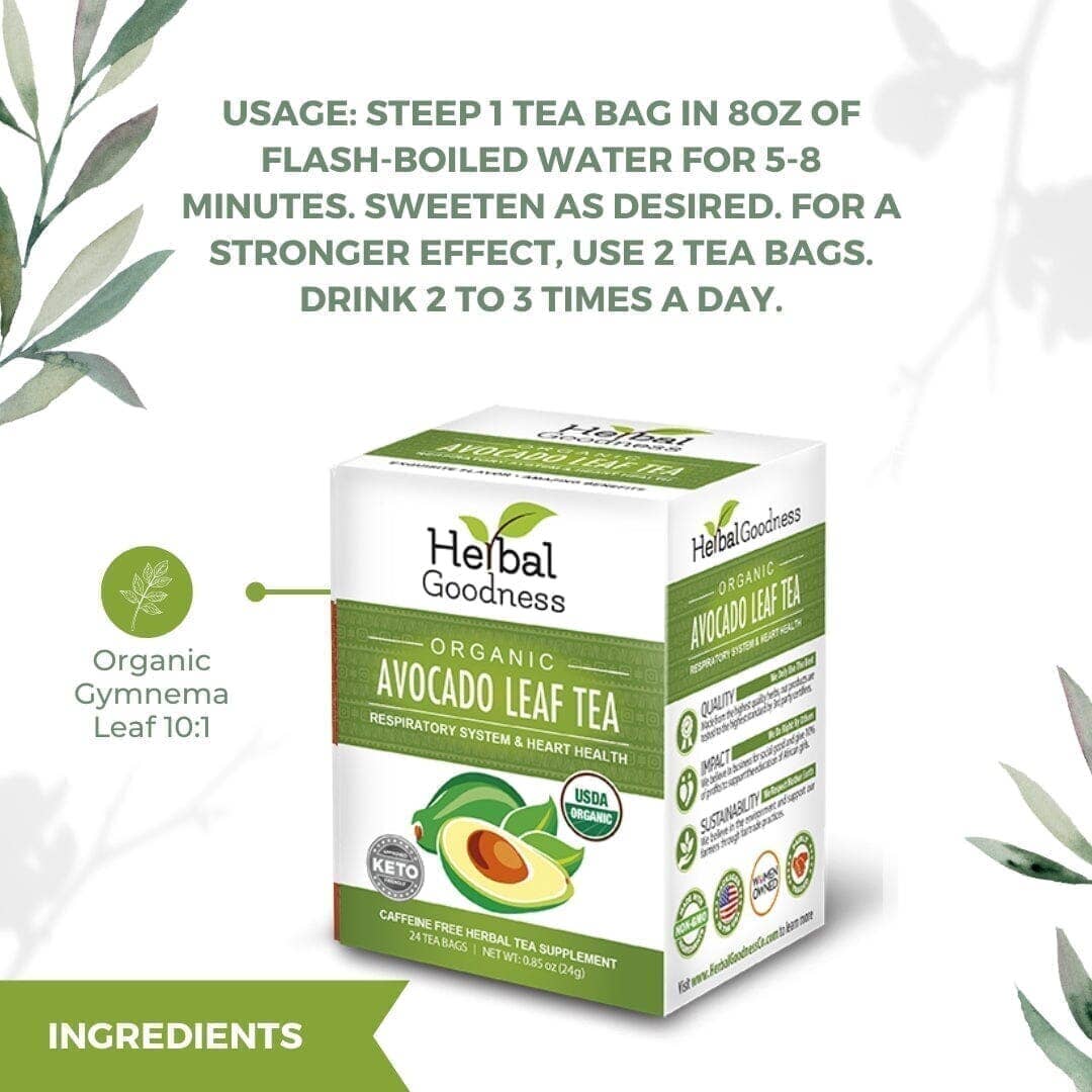Avocado Leaf Tea - 24/2g - Respiratory & Heart Support