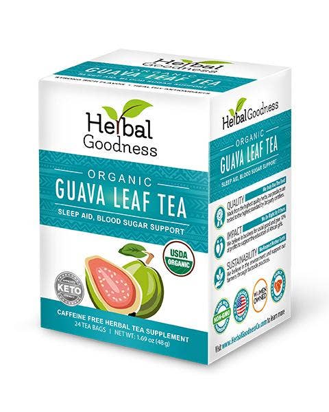 Guava Leaf Tea - Organic - Tea 24/2g - Sleep Aid & Blood Sugar Support - Herbal Goodness