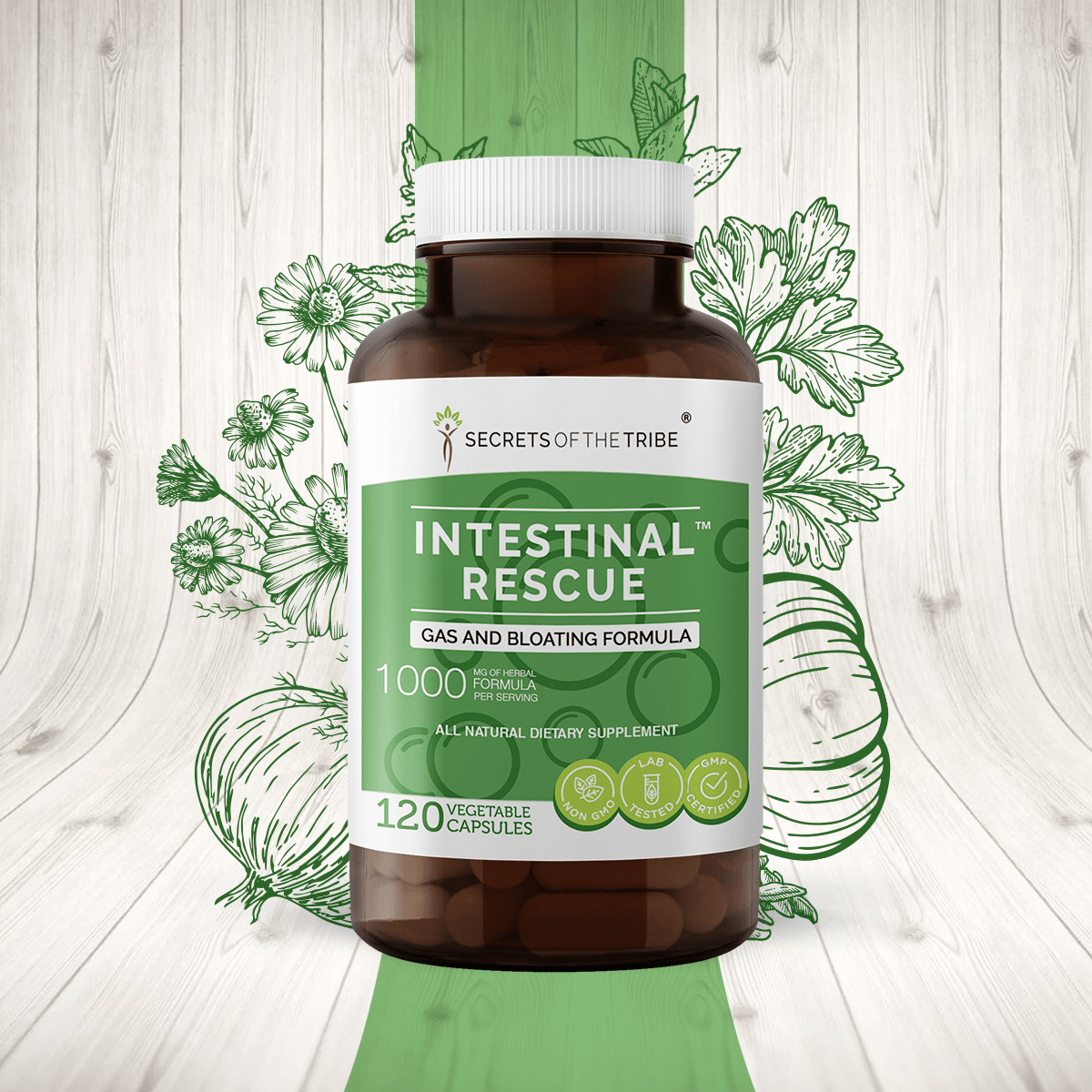 Intestinal Rescue Capsules. Gas and Bloating Formula