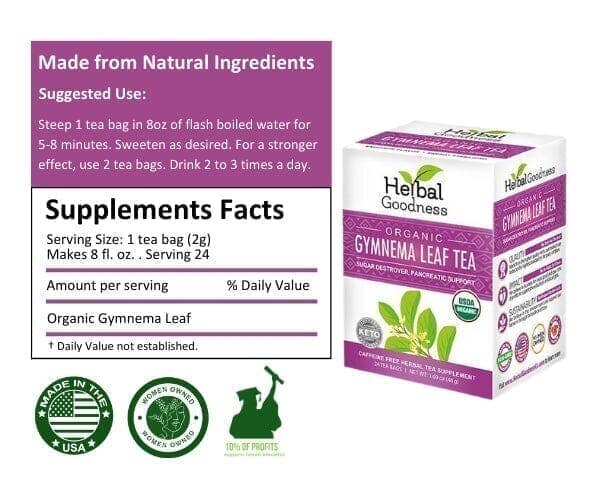 Gymnema Leaf Extract - Organic - Tea 24/2g-Gut Support