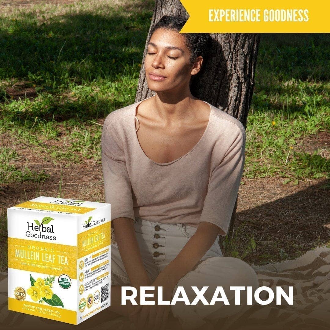 Mullein Leaf Tea - Organic 24/2g - Lung & Respiratory Support - Herbal Goodness