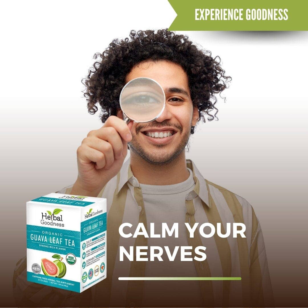 Guava Leaf Tea - Organic - Tea 24/2g - Sleep Aid & Blood Sugar Support - Herbal Goodness