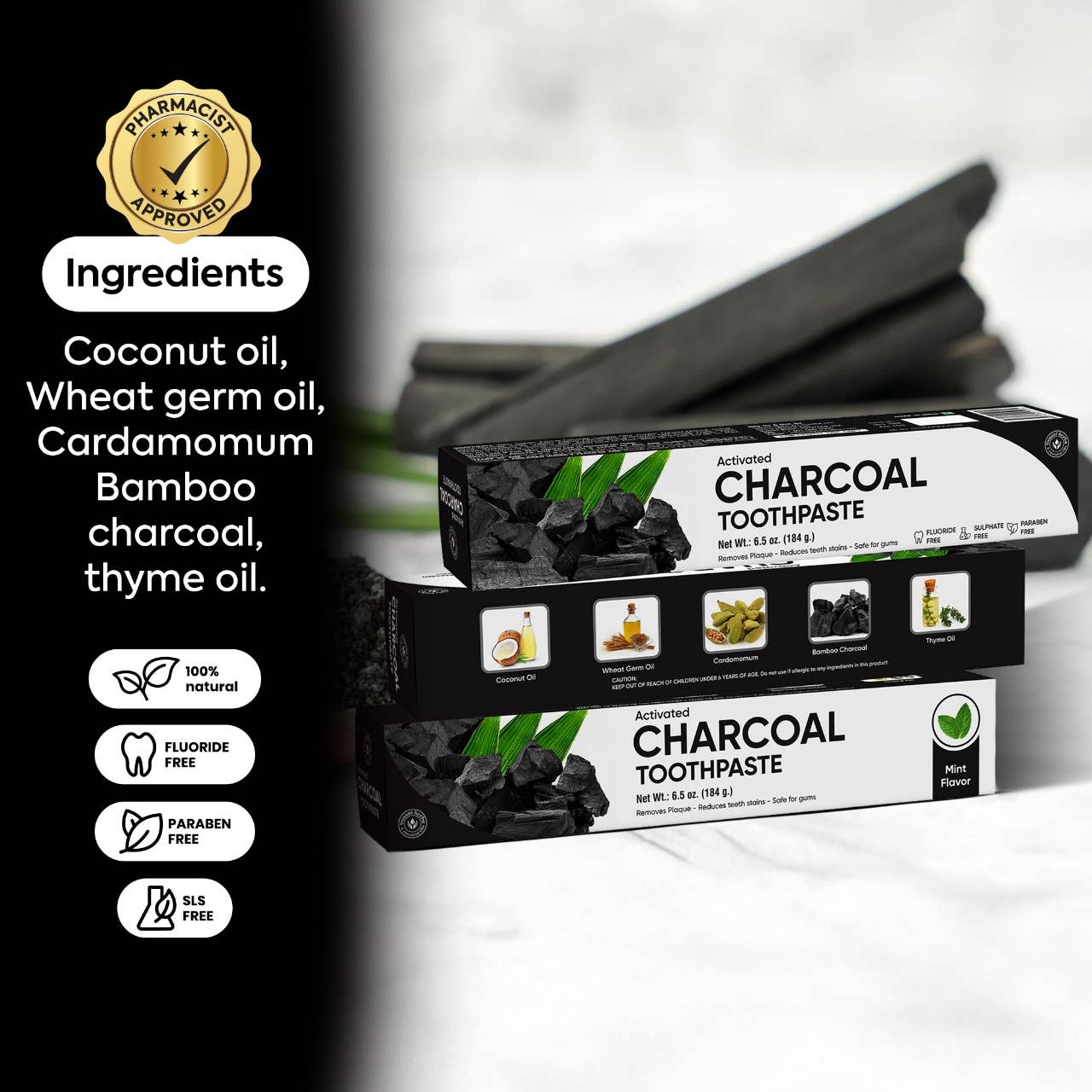 Yunani Activated Charcoal Toothpaste 