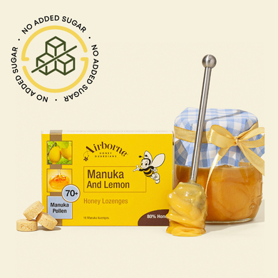 Manuka & Lemon Honey Lozenges | Cough Drops | Cold | 16 ct