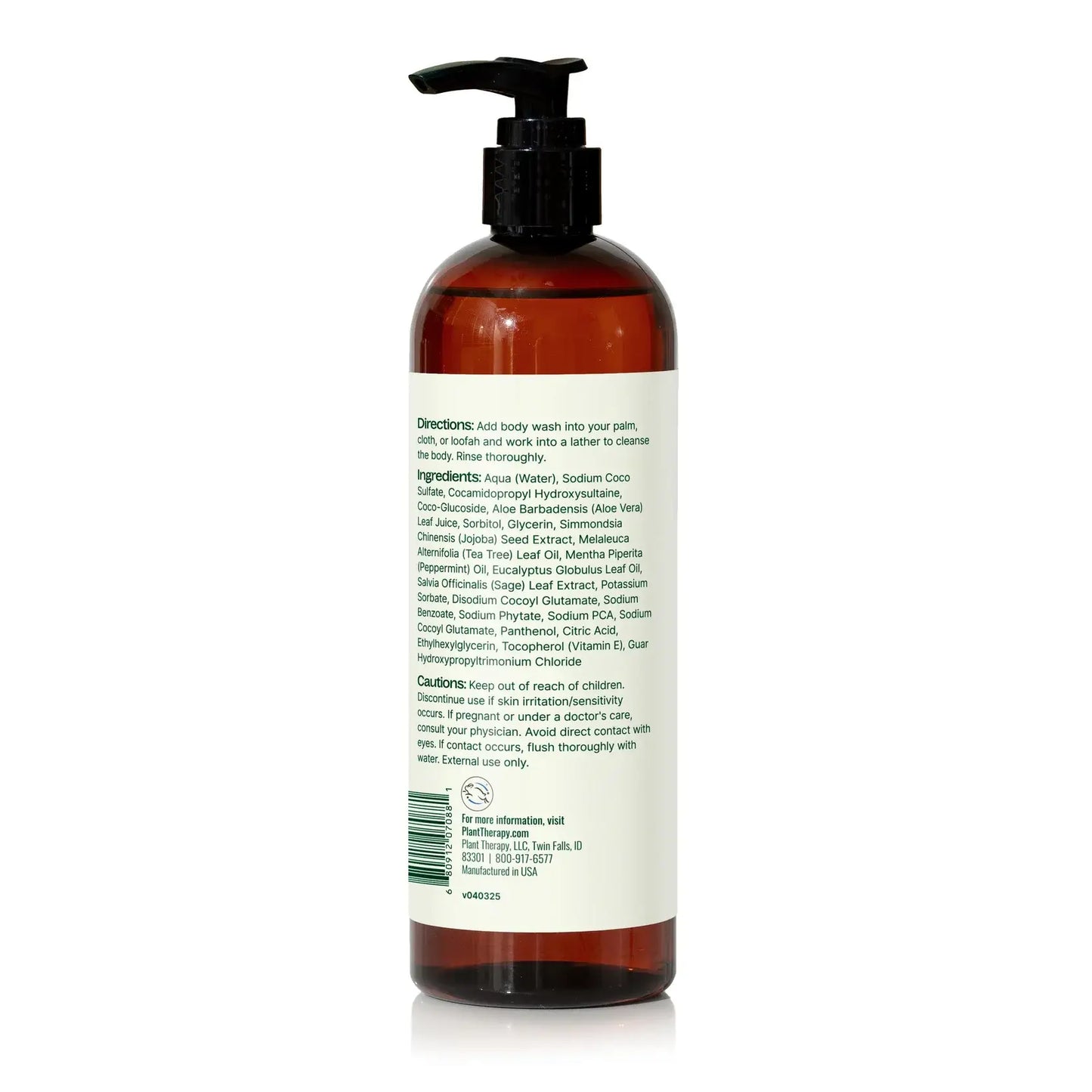 Tea Tree and Peppermint Natural Body Wash 16 oz