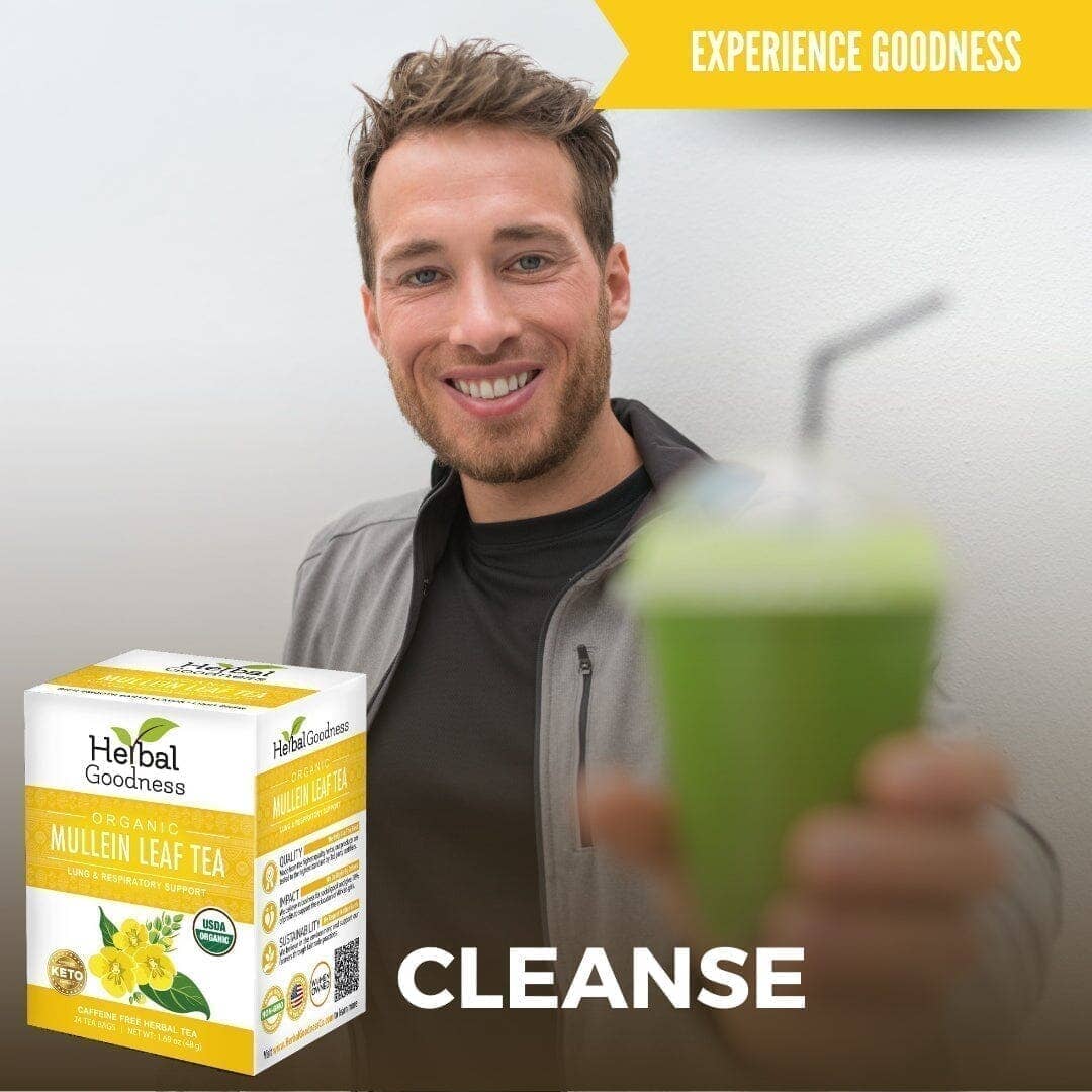 Mullein Leaf Tea - Organic 24/2g - Lung & Respiratory Support - Herbal Goodness